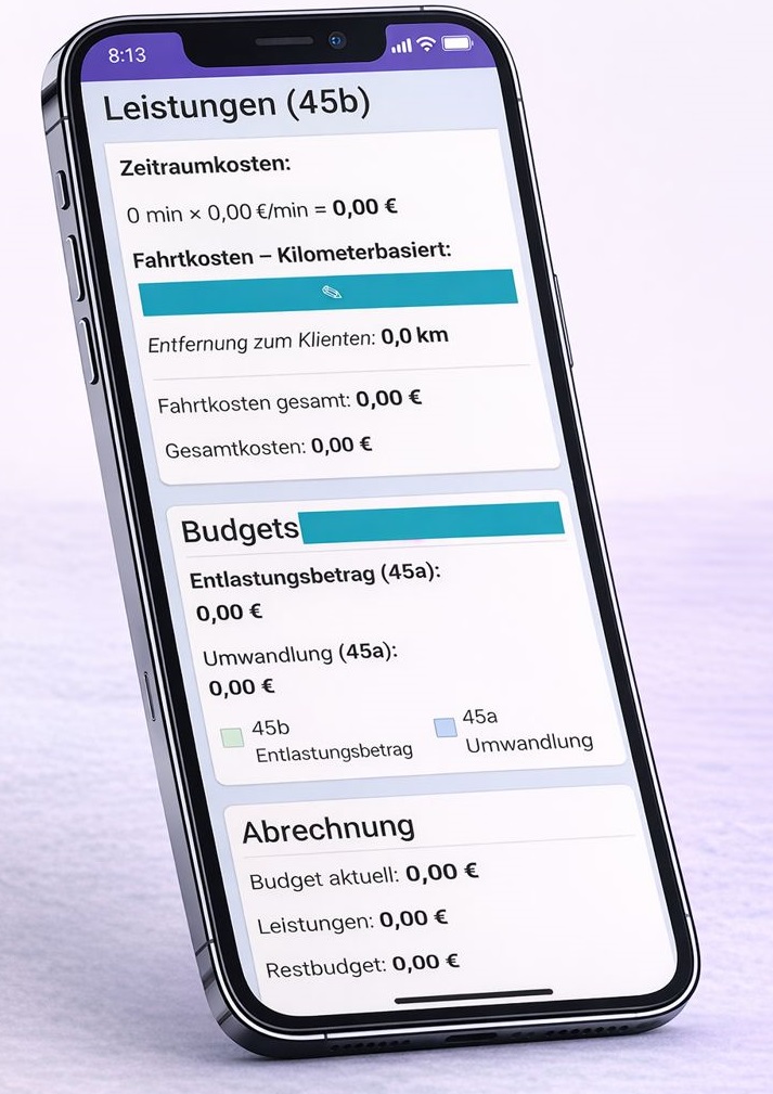 Budgetverwaltung und Abrechnung: Restbudget und Warnhinweise pro Kunde